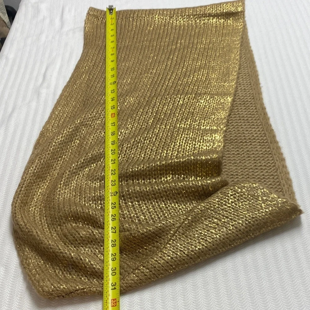 Metallic Gold Infinity Scarf | Chunky Knit | Cozy Winter | OSFM